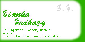 bianka hadhazy business card